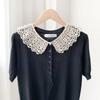[Fake Collar with Lace] Korean Style Lace Women's Openwork Bamboo Cotton Silk Scarf for Summer Sun Protection; Vers