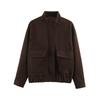 2026 Summer New European and American Cross-border Women's Fashion Three-Color Stand Tie Zipper Wool Jacket w107 8925