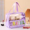 Motivo Lettere, Borsa da Toilette Fashi da Viaggio, Organizer Portatile Manuale per Trucco, Alta Capacità, con Adattamento Universale per il Campeggio