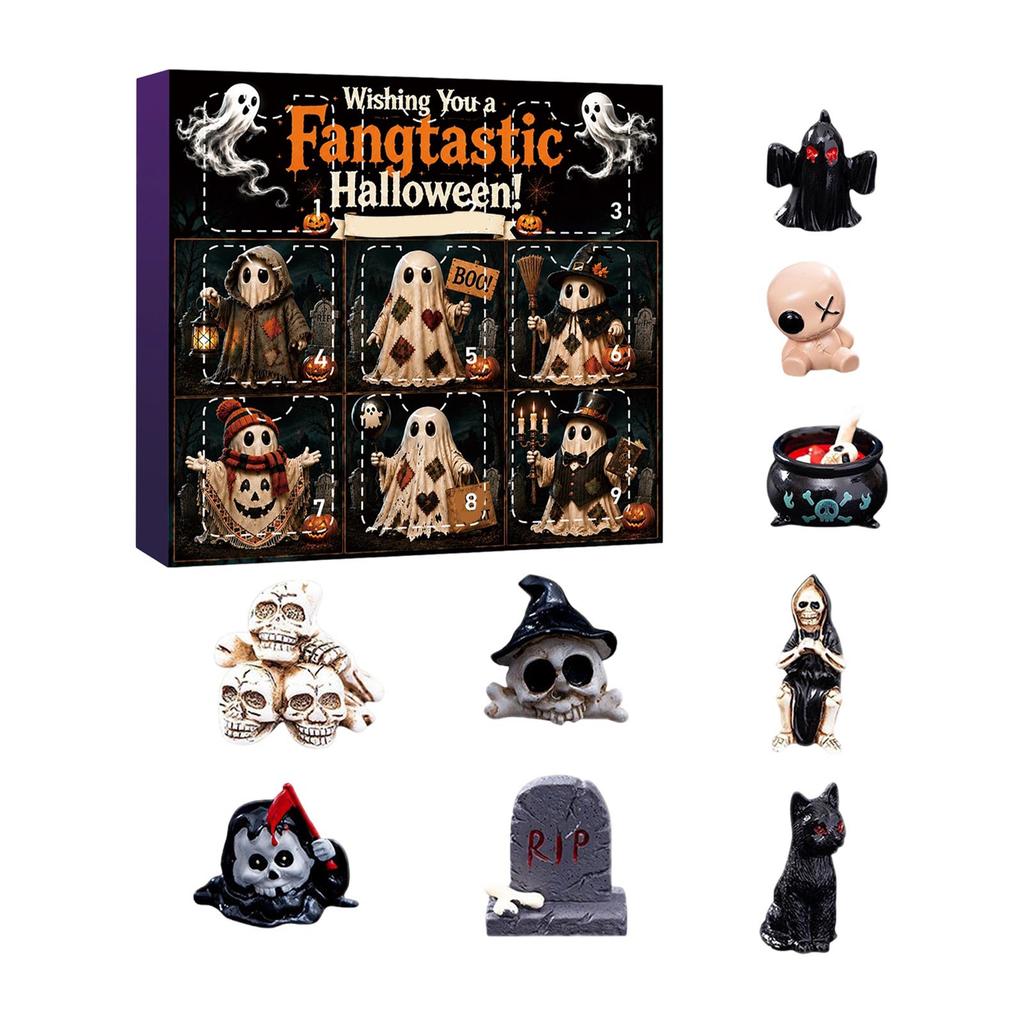 Halloween Countdown Calendar 9 Days 3D Resin Figurine