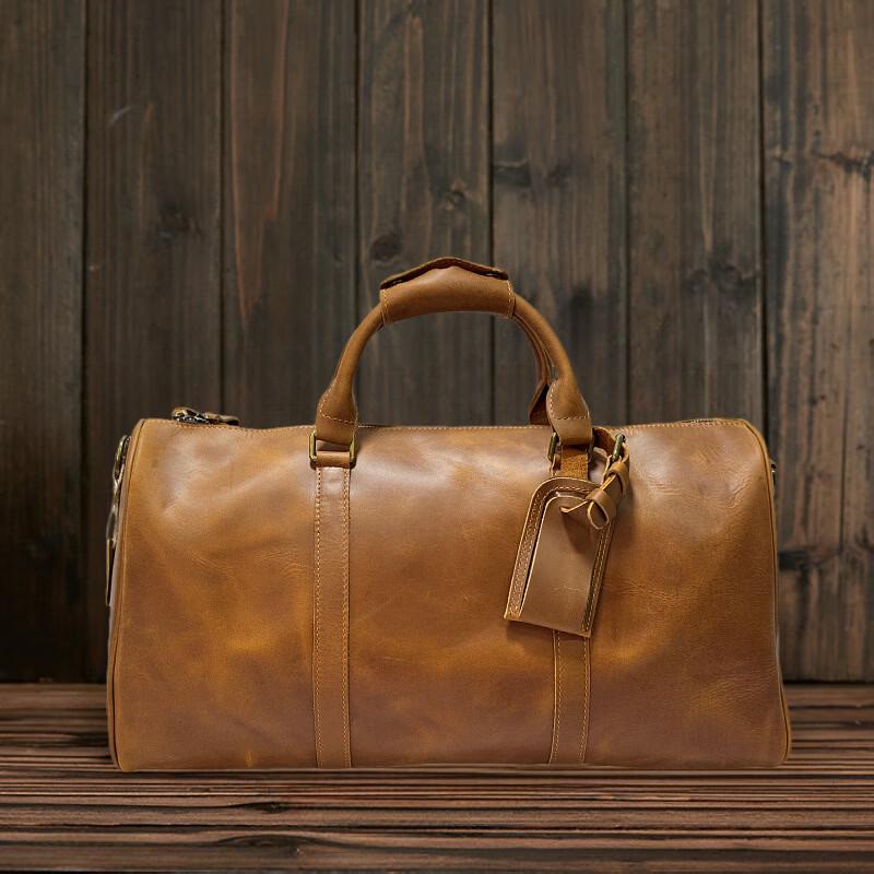 DCLOUD Vintage Men s Leather Travel Duffel Bag