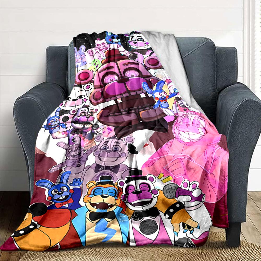 1Pc Fnaf Freddy'S Horror Theme Blanket For Couch Bed Plush Cozy Fuzzy Blanket Super Soft Warm Blankets For Fall And Winter 0918217
