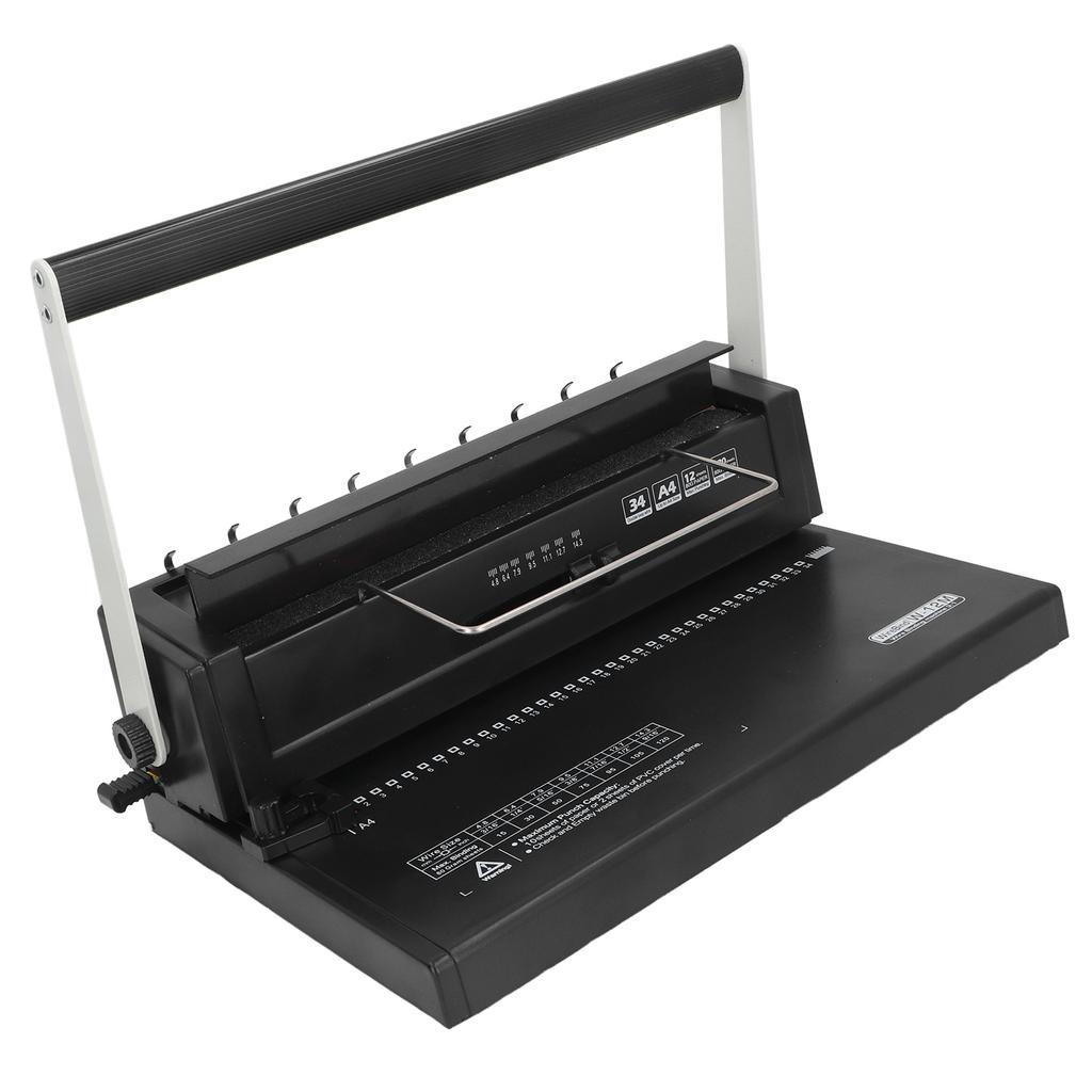 Mașină de legat Liant cu sârmă spiralată 34 găuri pătrate Perforare 12 coli 80 g Legare 120 coli pentru A