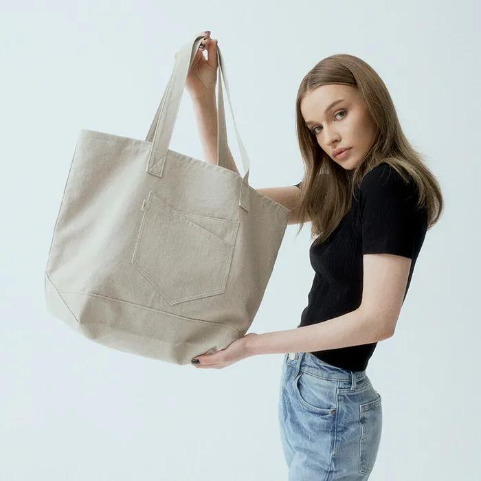 CANDY CRUSH DENIM TOTE h BEIGE