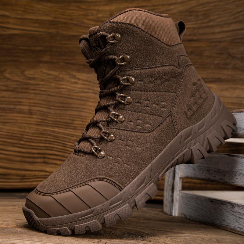 Atmungsaktive Übergröße Wanderschuhe Herren Wandern Outdoor Freizeit High-Top Feldtrainingsschuhe Militärstiefel Herrenstiefel