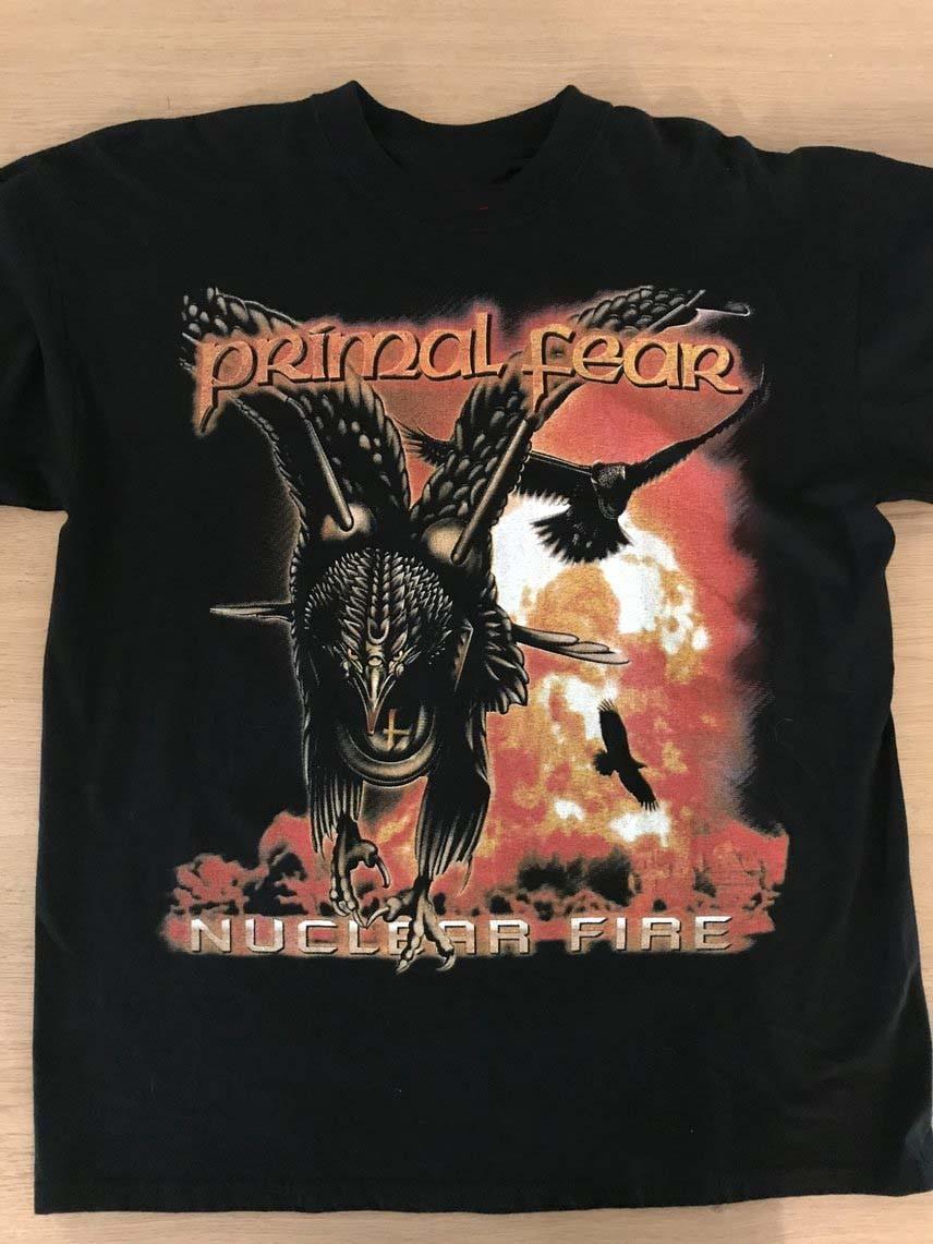 PRIMAL FEAR Band Nuclear Fire Album Heavy Cotton Black S-5XL T Shirt CM648 XXXXL