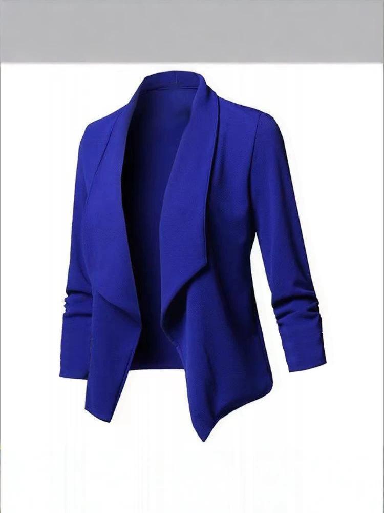 New Arrival Slim Fit Long Sleeve Solid Color Versatile Collar Lapel Blazer