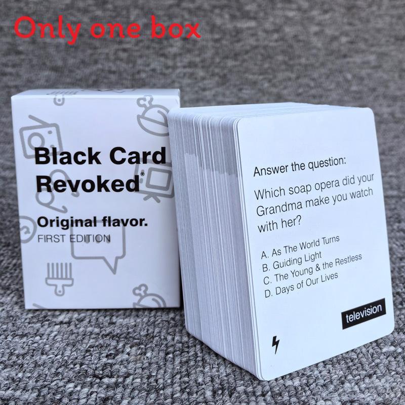 Black Card Revoked Party Game With Colorful Paper Cards For Family Entertainment And Interactive Play белый