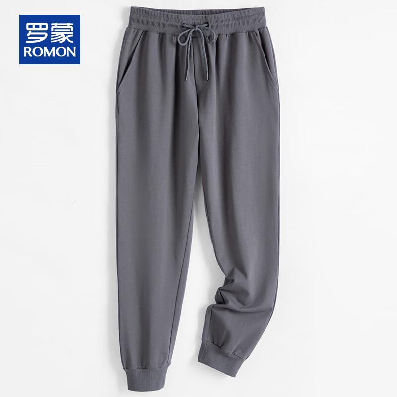 ROMON Men's Cotton Blend Casual Straight-Leg Pants