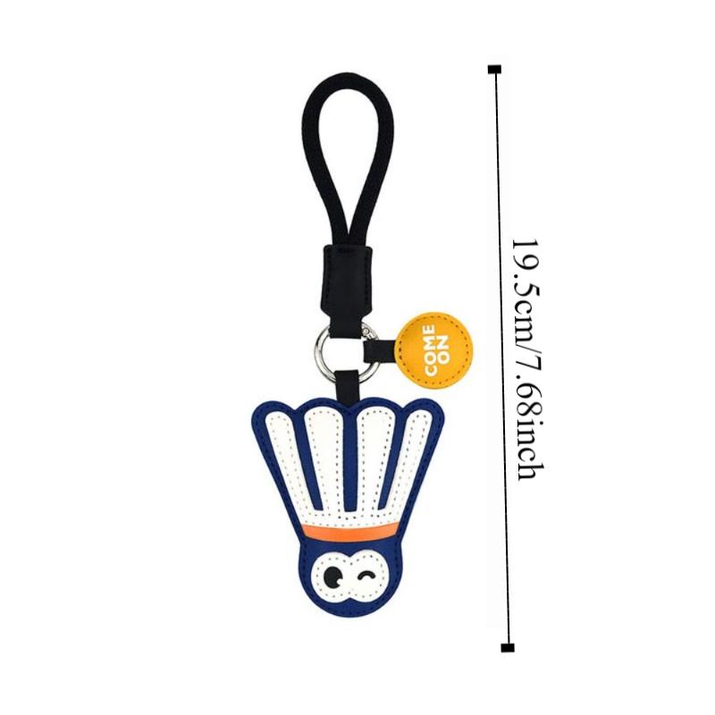Wrist Strap Table Tennis Leather Pendant Hand-sewn Badminton Cartoon Keychain  Sports Fans