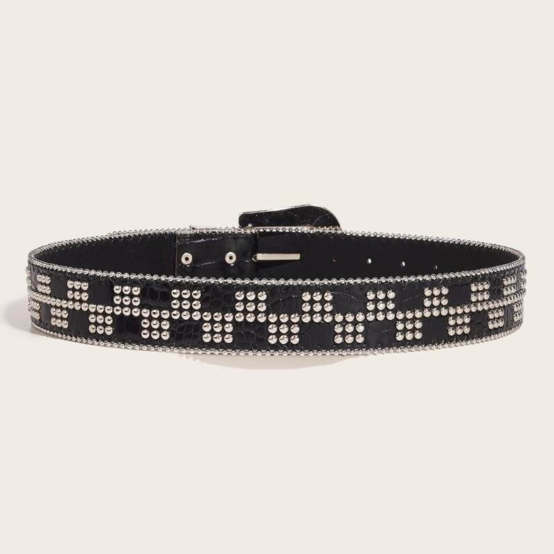 Subculture Belt  Rivet Studded Belt for Jeans Shorts Belt Women Waist Decors Pants Waist Belt Girl Waist Ornaments