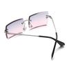 Fashion Rimless Sunglasses Women 2020 Trendy Small Rectangle Sun Glasses Traveling Style UV400 Shades for Men and Women Eyewear