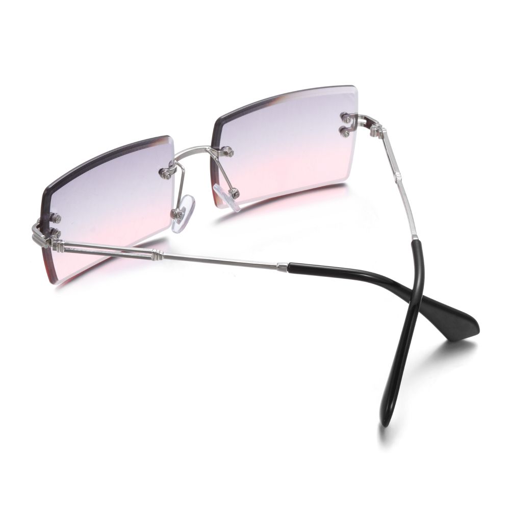 Fashion Rimless Sunglasses Women 2020 Trendy Small Rectangle Sun Glasses Traveling Style UV400 Shades for Men and Women Eyewear