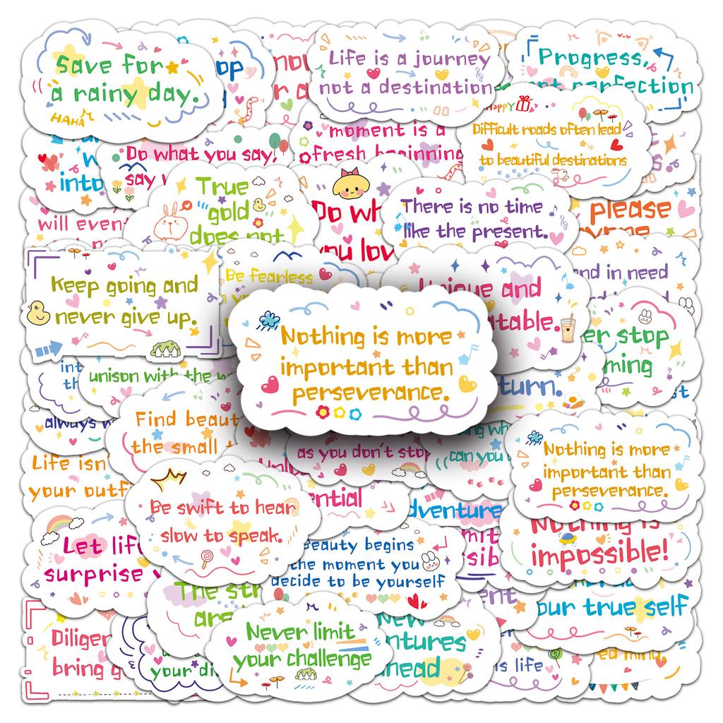 50Pcs/Set Funny Wisdom Sentences Series 04 Waterproof Stickers DIY Fashion Doodle Decals Stickers