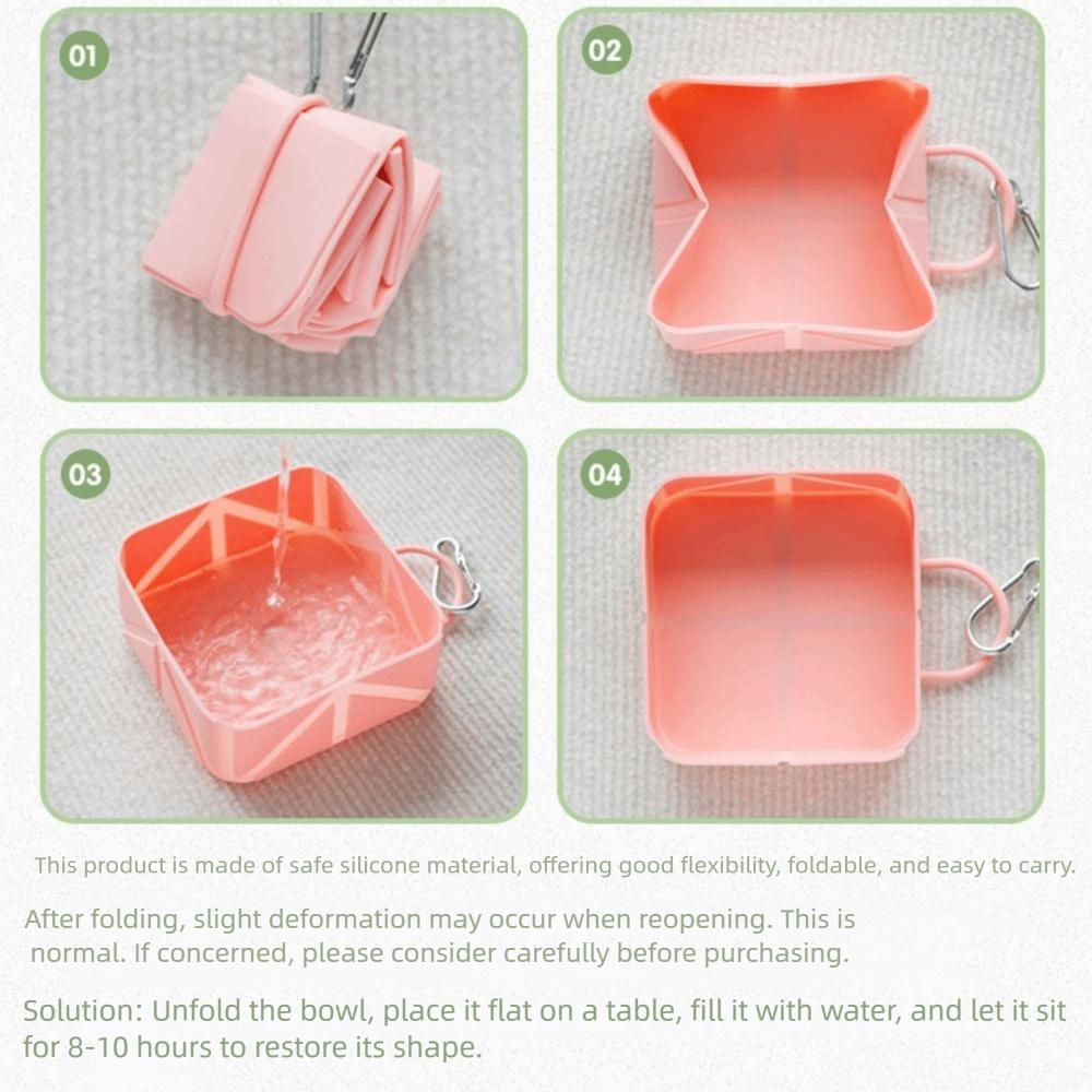 Food Grade Portable Dog Feeder Anti Slip Cat Food Container Lightweight Folding Pet Bowl  For Dogs