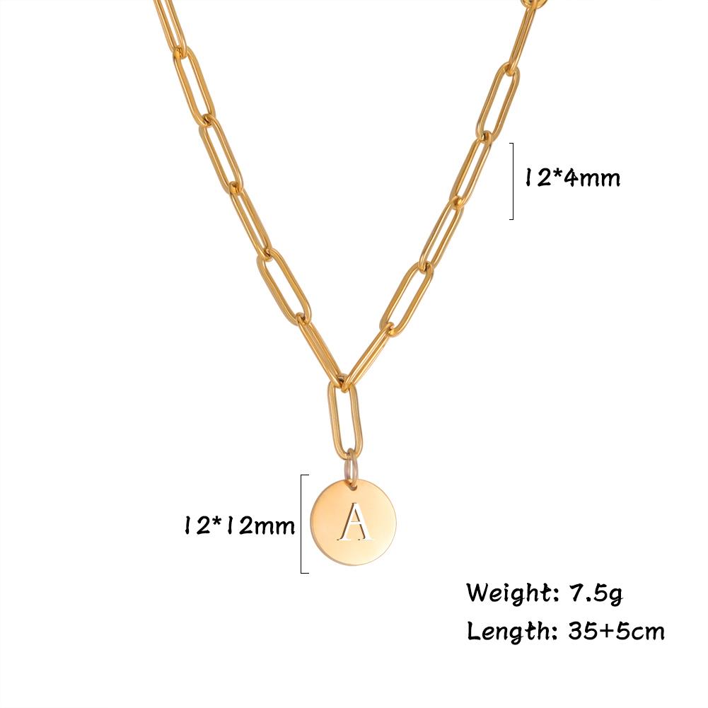 Initial A-Z Necklace Stainless Steel Jewelry for Women Men Necklace Alphabet Choker Paperclip Chains Birthday Christmas Gift
