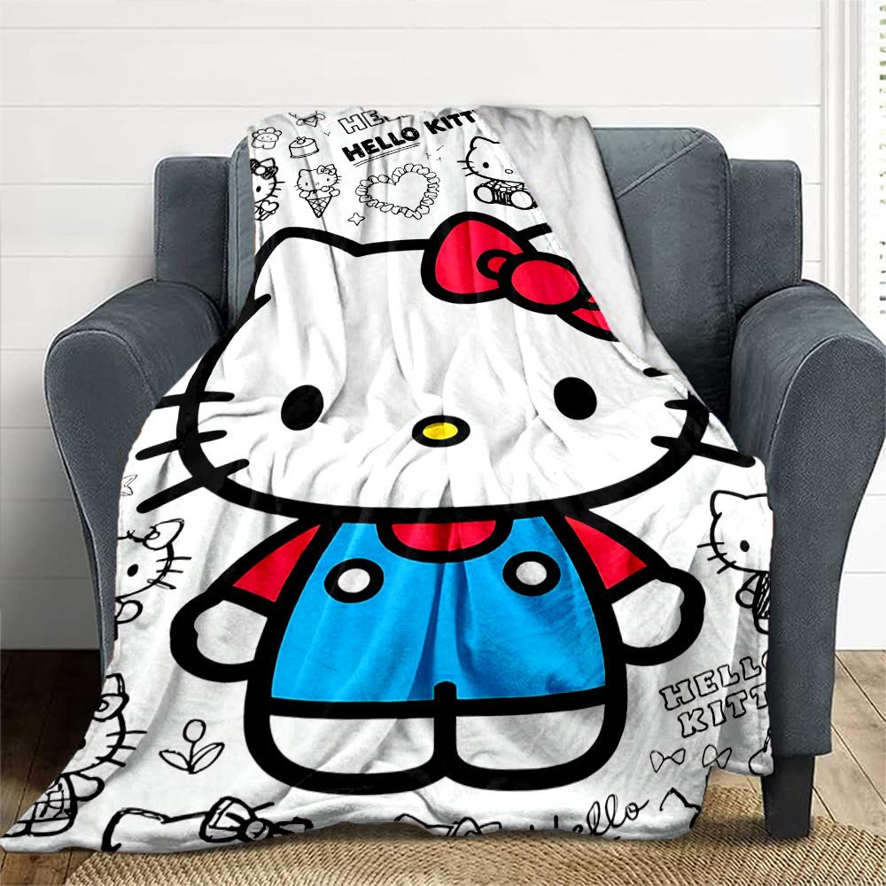 1pc Hello Kitty Pattern Outdoor Blanket Lightweight Flannel, All-Season Use for Sofa, Bed, Travel, Camping, Living Room, Office, Couch004