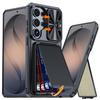 With Card Holder Sliding Camera Cover And Stand For Samsung Galaxy S26 Ultra Phone Case, Anti-Fall PC+TPU Wallet Case-Black