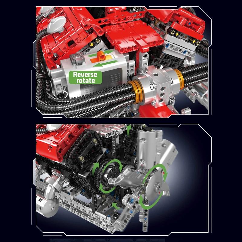 Modelová řada Stavebnice motorů Technické STEM hračky Nádrž Moc Motor V8 Superauto V12 Stavebnice Montážní sada Hračka Děti Dospělí Dárek