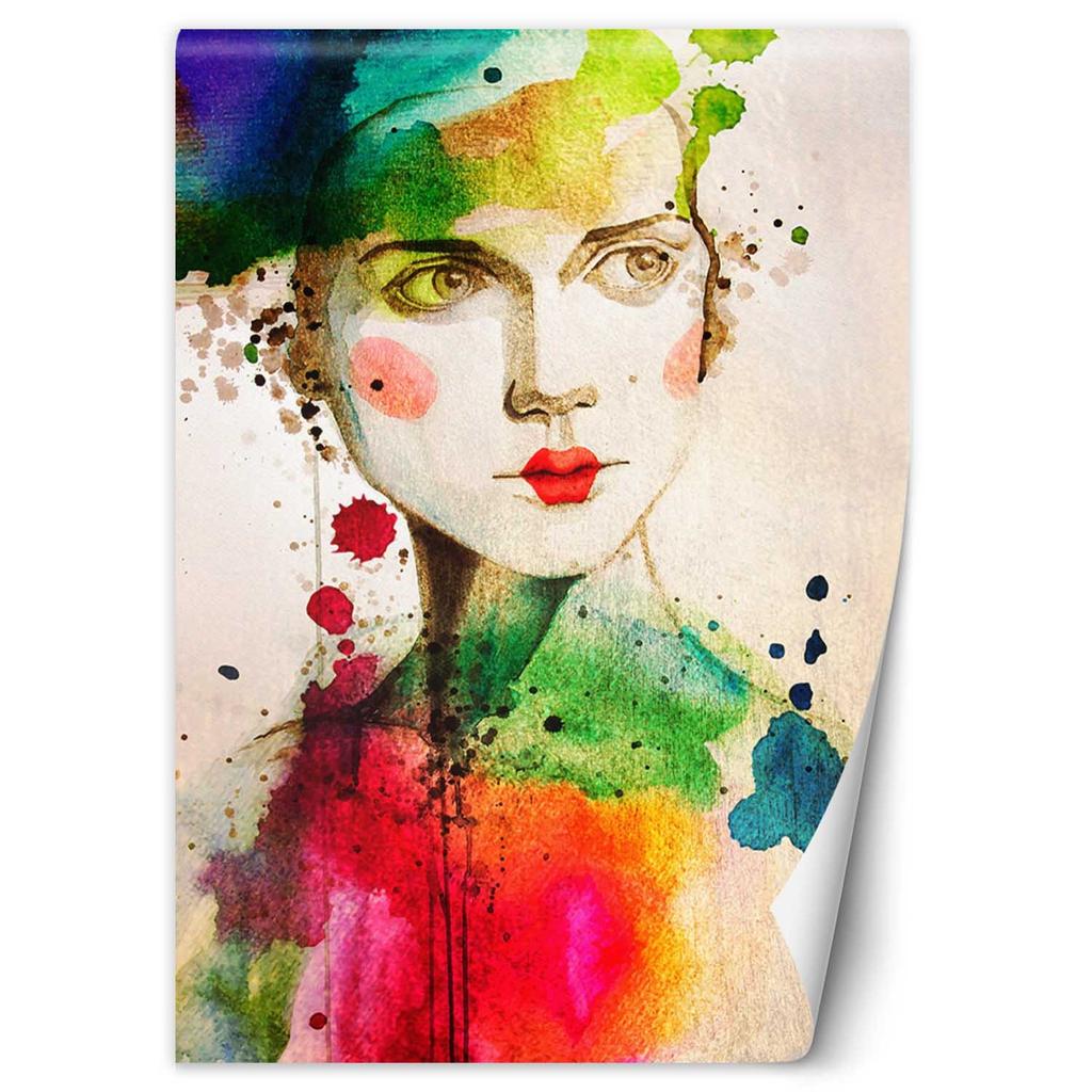 Wallpaper Portrait of a woman with red lips