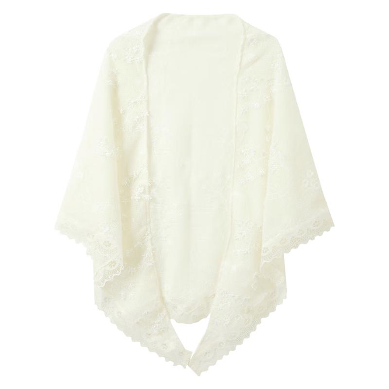 Sancai New Chinese Style Embroidered Lace Sun Shawl One Size