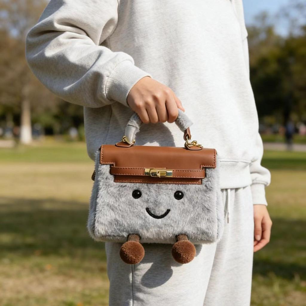 Borsa a tracolla peluche super carina borsa platino borsa a tracolla moda borsa a tracolla borsa a mano portatile per il pendolarismo quotidiano