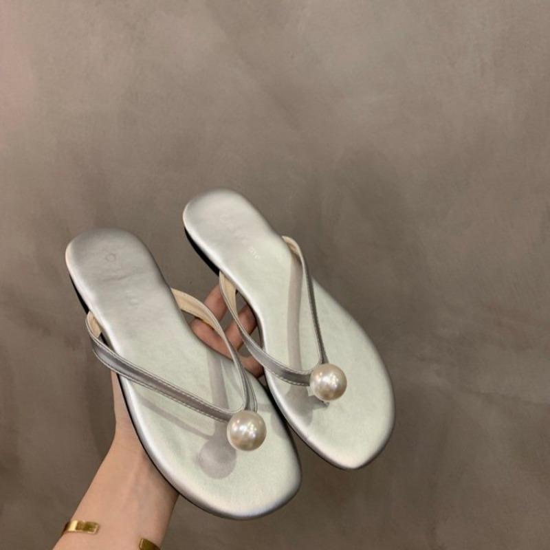 

Fashion Sandals Woman Luxury Shoes for Women Flip Flops Woman Hiking Sandal Mules Women s Slippers Slipper Summer Shoes Zapatos Mujer 40 серебряный