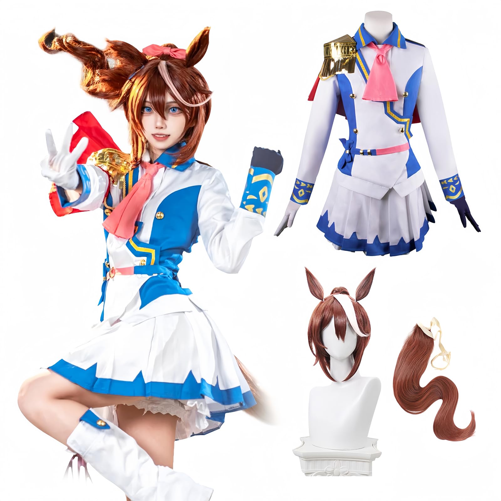 

Uma Musume Косплей Токай Тейо Косплей Верх Радостного Косплея Костюм для Косплея Uma Musume Костюм Событие Костюм на Хэллоуин Школьный Фестиваль [NOKIJP]