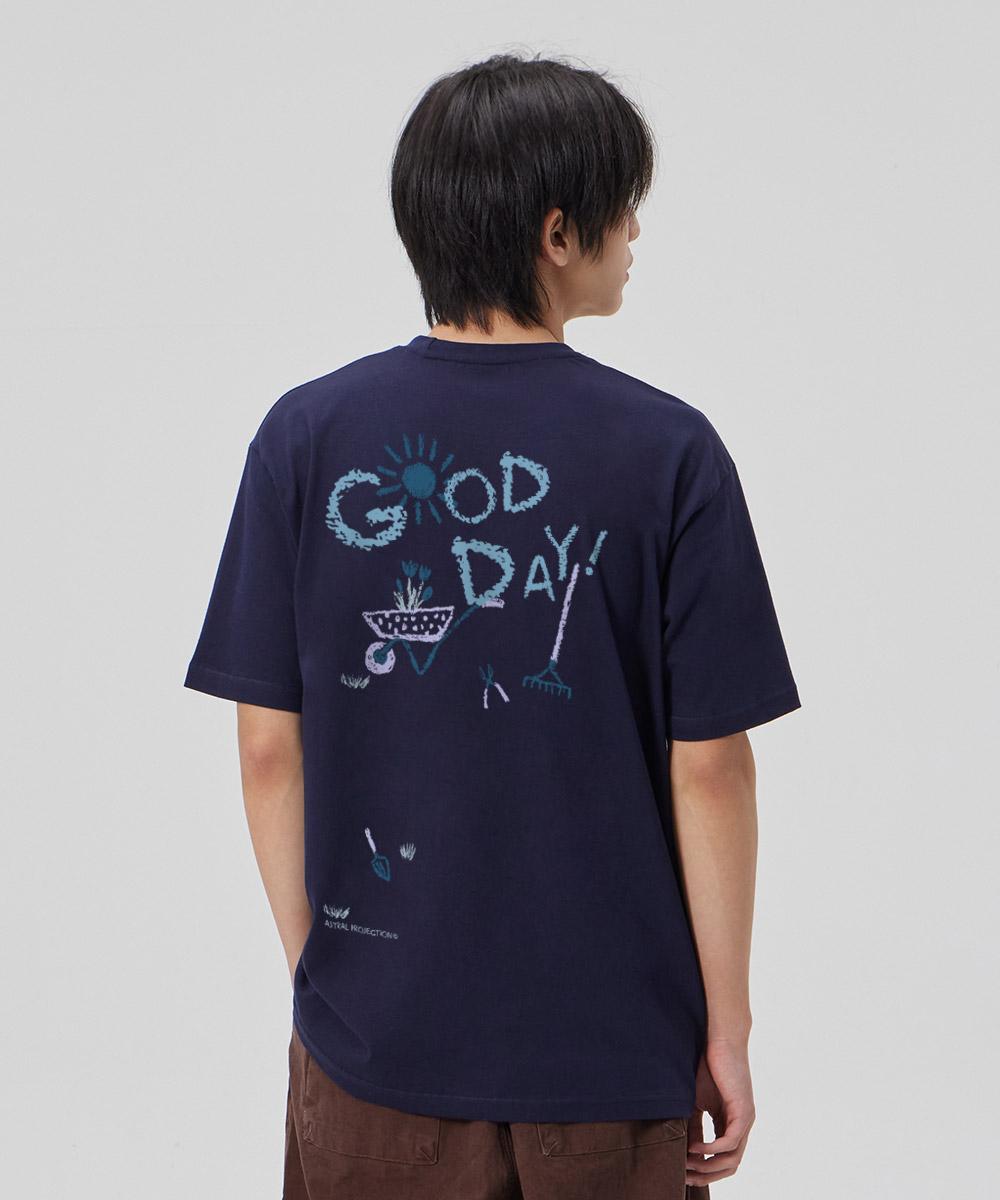 Astral Projection [Good Day] Cotton Loose Fit Short Sleeve T-Shirt_Space Navy L