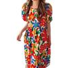 French Elegant Floral Summer New Dress Retro Printing Loose Medium and Long Skirt High Sense