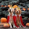 Halloween Dog King Cloak Costume Cute Funny Cape with Crown Adjustable Pet King Cloak for Large Dogs Cats Cosplay Party Supplies