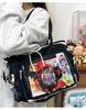 Borsa a Spalla Trasparente Stile Giapponese Carina Colore Caramella Texture Casual Ita Bag per Ragazze Leggera Borsa a Tracolla per Conservazione