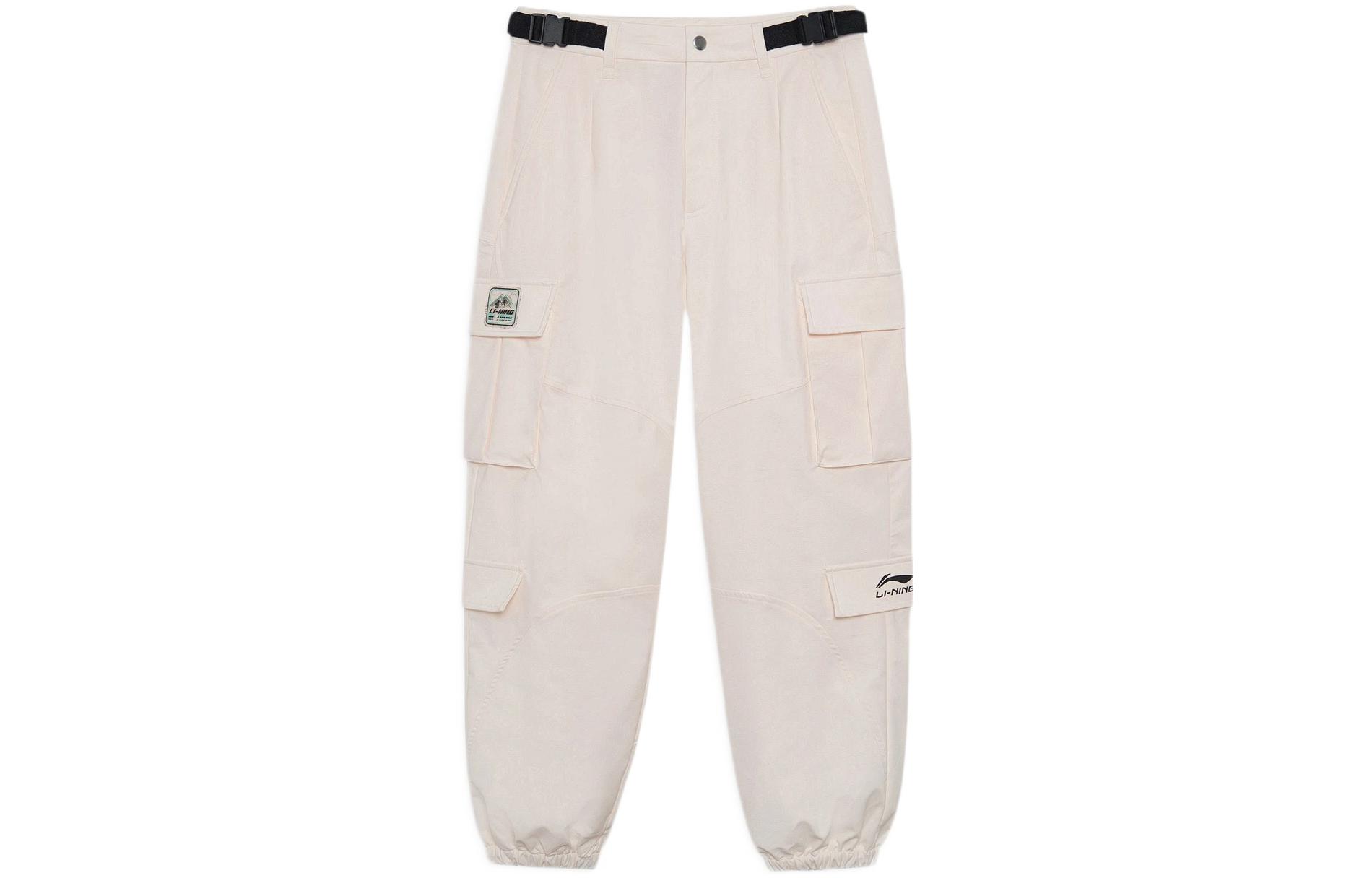 Li Ning China Li Ning Casual Pants Women s Ecru Moderate Cuffed Pants AKXS108-1 XS