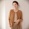Women's Cashmere Round Neck Cable Knit Button-Up Cardigan - Autumn/Winter 2025 Korean Loose Slimming Style