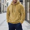 Plus Size Hooded Long Sleeve Casual Mens Coral Fleece Pullover Sweatshirt