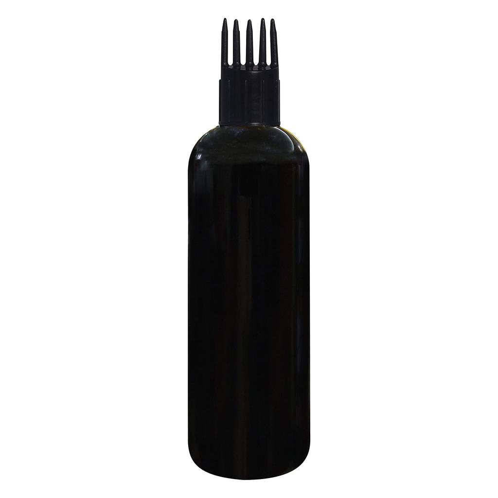 Zenvista Empty Cosmetic Containers For Shampoo Bottle, Hair Oil Bottle, Sanitizer Bottle With Comb Applicator Cap, Black Color/Dispenser, Lotion P