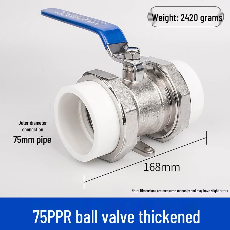 Multi-Size PPR Copper Double Union Ball Valve with Switch - Hot Melt Options Available (DN20-63, 1/2" To 1")