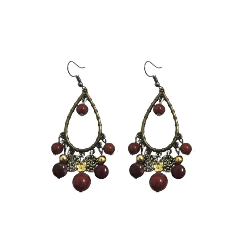 Water drop tassel earrings New Chinese retro temperament High-end ear hook Niche fashion design earrings Women