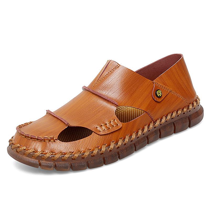 2023 Plus Size Men s Breathable Hollow Sandals - Korean Style Trendy Black Slip-on Casual Shoes 43