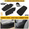 Door Panel & Console Lid Armrest Cover Black Leather For 2013-2018 Toyota Avalon