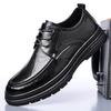 Fashion Brand Men's Round Headed Breathable Lace Up Leather Shoes Autumn New Top Layer Cowhide Comfortable Formal Leather Shoes