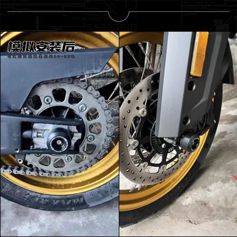 Motorcycle Wheel Axle Protectors Yamaha MT-09 Tracer 9 GT XSR900 Rear Front Guard POM Aluminum Crash Pad