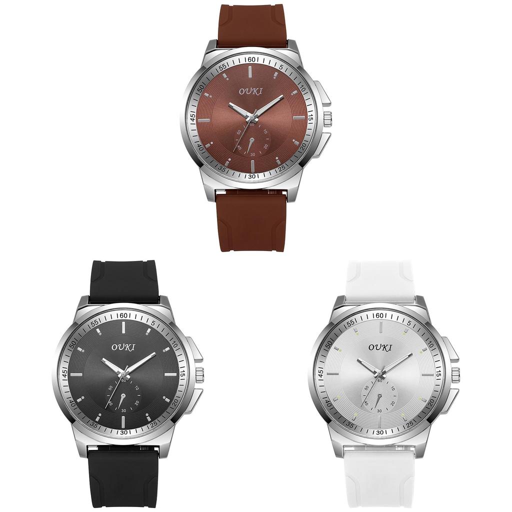 Ouki Heren Quartz Horloge Met Mineraal Glas Wijzerplaat Voor Modieuze Casual Kleding