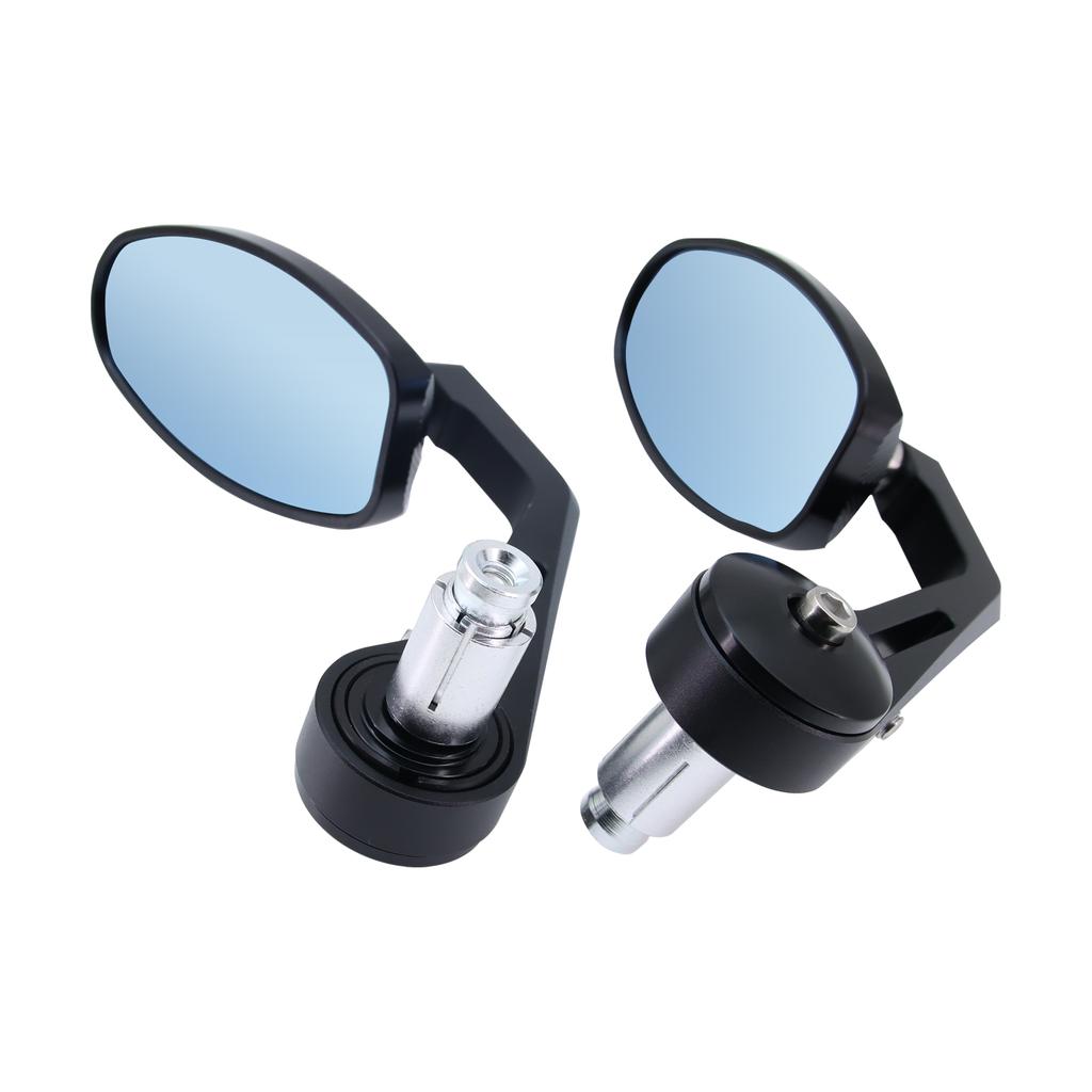 Aluminum Universal Motorcycle Handlebar Reflector Rear View Mirrors 1 Pair Ellipse Bar End Rearview Mirror Motorbike Accessories
