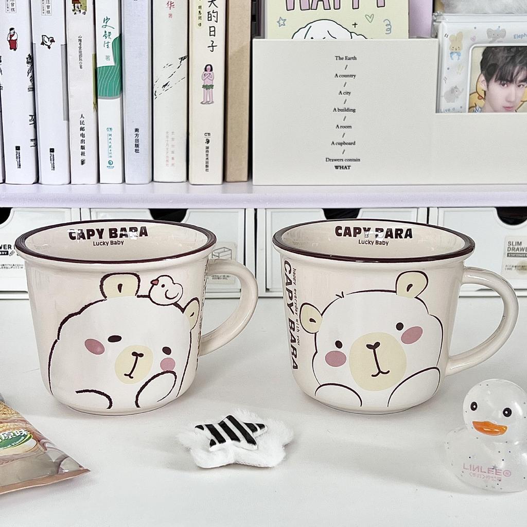 Birthday Gift for Best Friend Cute Kapibala Ceramic Mug for Boys and Girls Coffee Milk Cup Souvenir