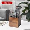 Acacia Wood TV Remote Holder, Caddy and Organizer for Table, Vintage Farmhouse Desk Caddy (Brown for 2 or 3 Remote Controls)