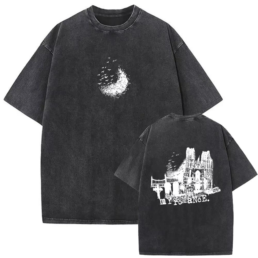Washed Vintage Rock Band My Chemical Romance The Black Parade Tour  Tshirt Mens Women Fashion Punk Emo Oversized T Shirts