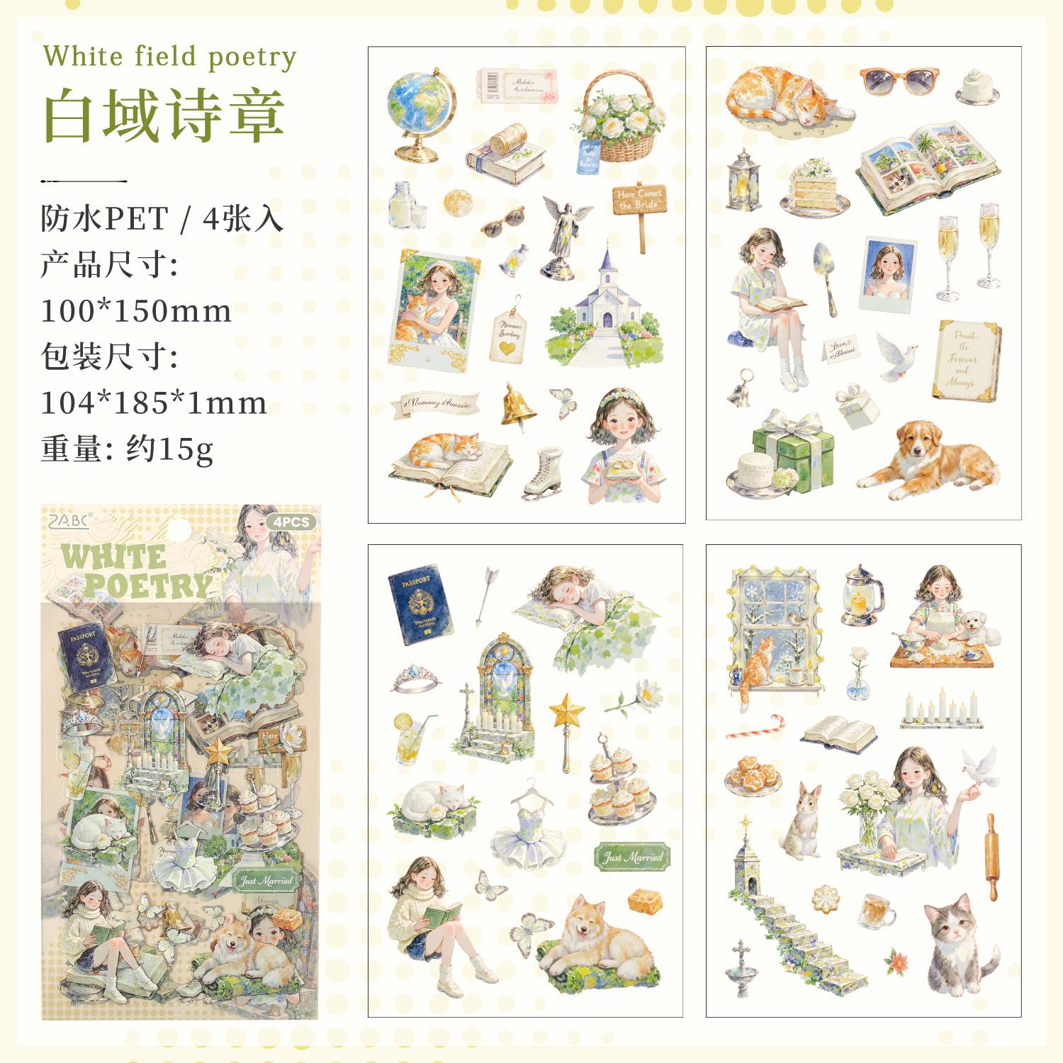 

4/24sheets Kawaii Little Girl s Daily Life PET Die cut Stickers DIY Diary Phone Case Aesthetics Stationery Stickers