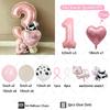27 szt. Mini Balony Krowa Świnia Różowy Numer Balon Urodzinowy Zestaw Dekoracja Imprezy Tematycznej Zwierzątka Kreskówkowe Artykuły na Festiwal Dziecięcy