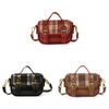 Canvas Casual Crossbody Bag For Kids With Lightweight Design And Trendy Grid Pattern